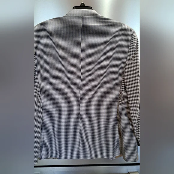 Vtg Orvis Sport Coat Blazer Blue Gingham Mens 46L Made in USA 90s Office Church